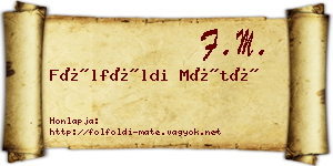 Fölföldi Máté névjegykártya