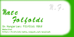 mate folfoldi business card