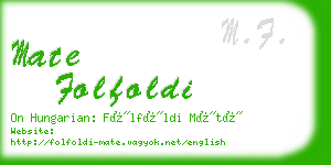 mate folfoldi business card